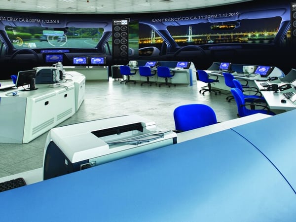 A mission critical control center with computer banks