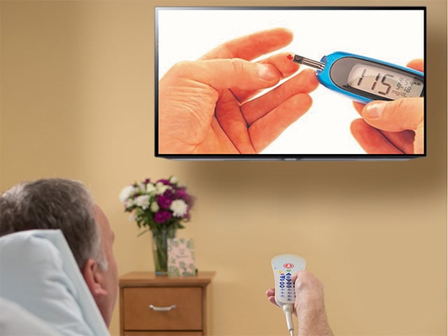 Patient Watching Educational Diabetes video