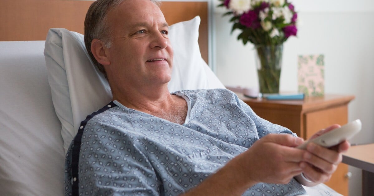 Male Patient with Pillow Speaker