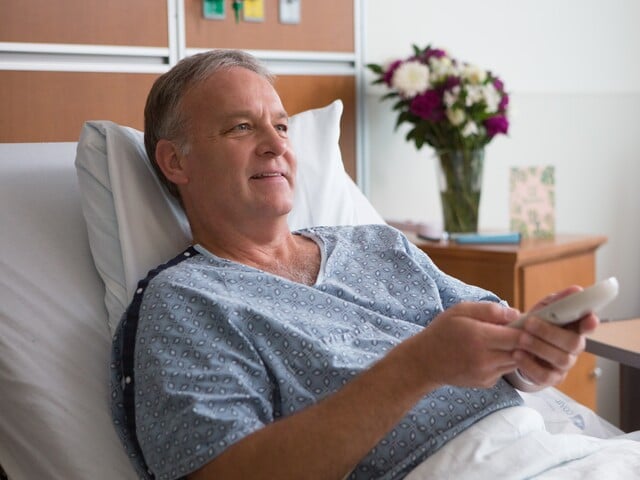 Male Patient with Pillow Speaker
